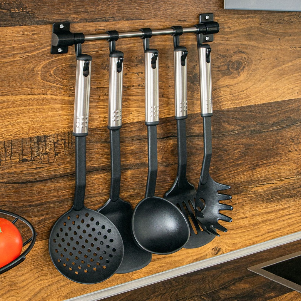 6tlg-Kuechenhelfer-Set-Edelstahl-Kochzubehoer-Kuechenbesteck-Loeffel-Pfannenwender-Leiste--Haken--Pfannenwender--Spaghettiloeffel--Suppenkelle--Schaumloeffel--Kuechenhelfer--Edelstahl--K_1.jpg