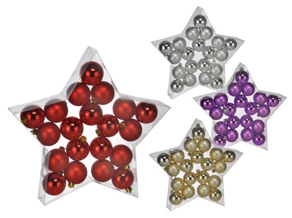 [5509] 20x Christbaumkugeln Weihnachtsdeko (Rot)