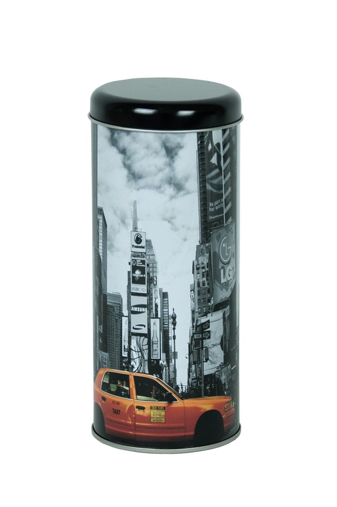 [5550] Kaffeepaddose Kaffeepad Dose Vorratsdose Kaffee Pulver Bohnen mit New York Motiv (1)