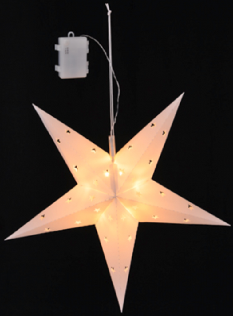 [5824] LED Weihnachtsstern Fensterdekoration (Weiss)