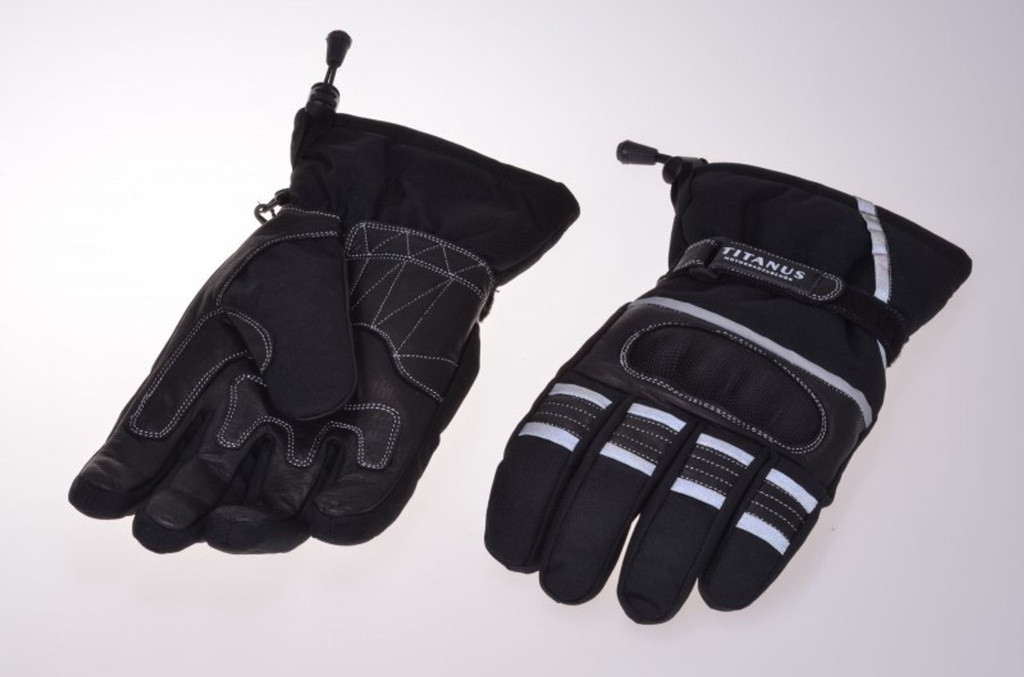 [5836] Motorrad Handschuhe Leder kurz schwarz M-XL (L)