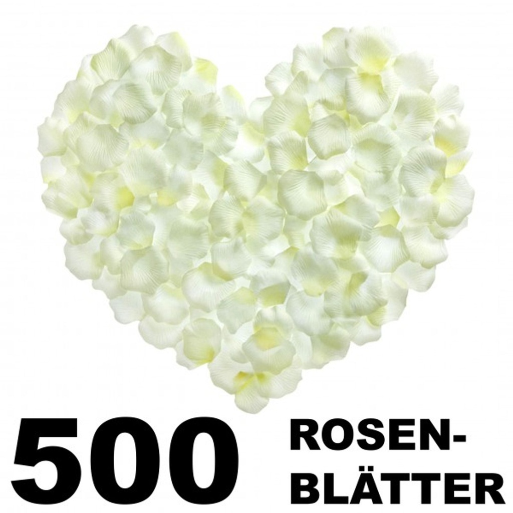 [5841] 500 Rosenblätter Rosenblüten Blütenblätter Hochzeit Deko weiß o. rot (Weiss)