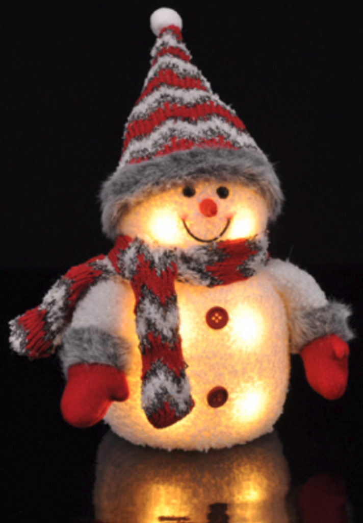 [5897] Schneemann LED Figur 20 cm Deko mit Beleuchtung batteriebetrieben (1)