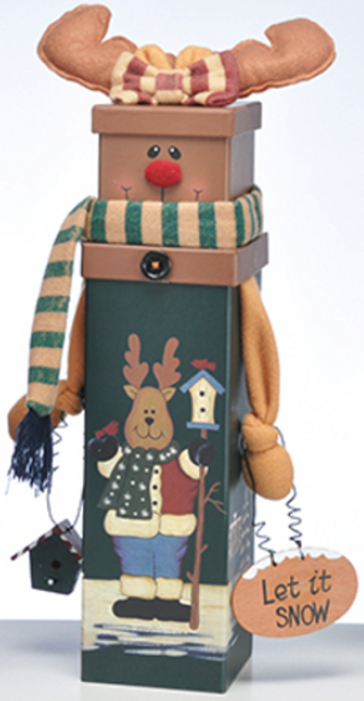[6330] Flaschenkarton Weihnachtsmotiv (Rentier)