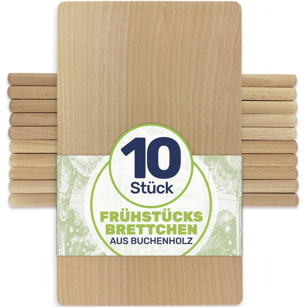 [7476] Frühstücksbrettchen Holzbrett Buche 22x12x1 cm (10)