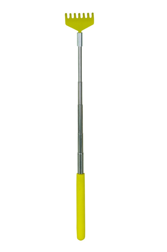 [7644] Edelstahl Teleskop Rückenkratzer Kratzhand Buckelkratzer Rücken Kratzer Stiel (Gelb)