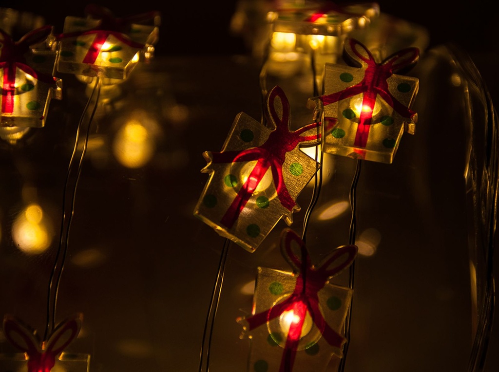 [8718] LED Kupferlichterkette Weihnachtsdeko (Geschenkbox)