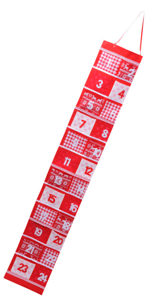[8351] Adventskalender Kalender Weihnachten Advent zum selber Befüllen Filz (Rot)