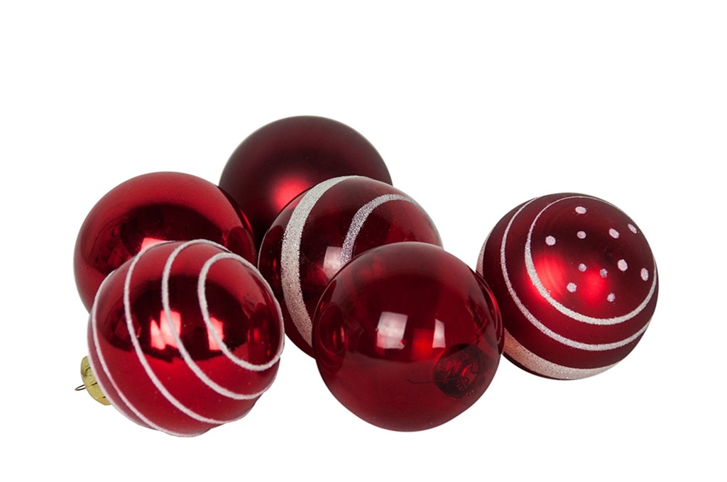 [8698] 36er Weihnachtskugeln, Christbaumkugel 5cm (Rot)