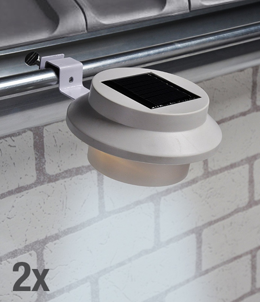 [8777] LED Solar Dachrinnenleuchte (Weiss)
