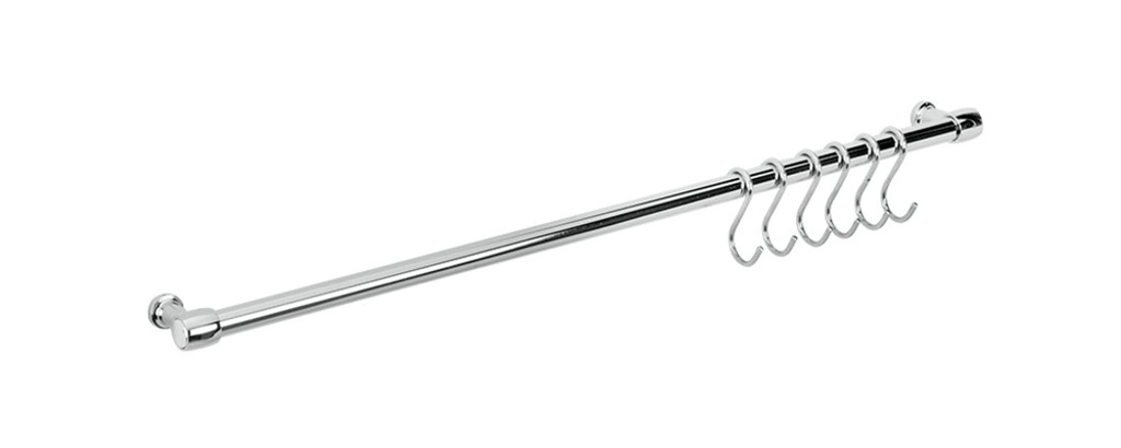 [12271] Relingleiste Hängeleiste Küchenleiste Hakenleiste Leiste mit 6 Haken (58 cm)