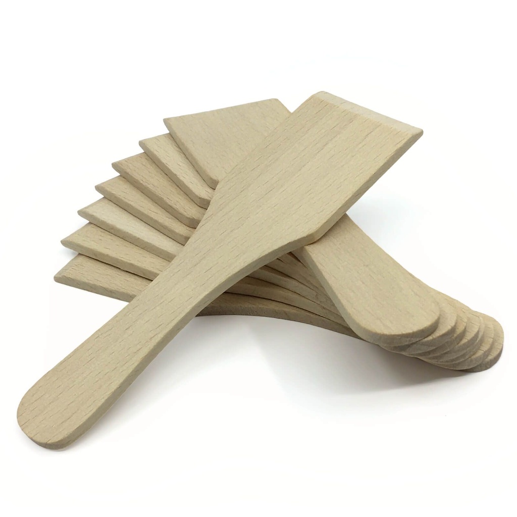 [17209] Racletteschieber Raclettespachtel Holzschaber Set Buchenholz 13 cm (8)