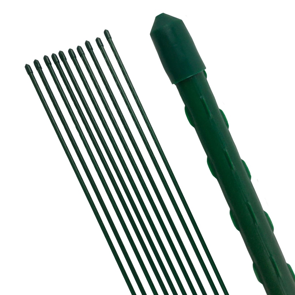 [17026] Pflanzstab Rankhilfe Stahl mit Kunststoff Ummantelung grün 120 cm (1)