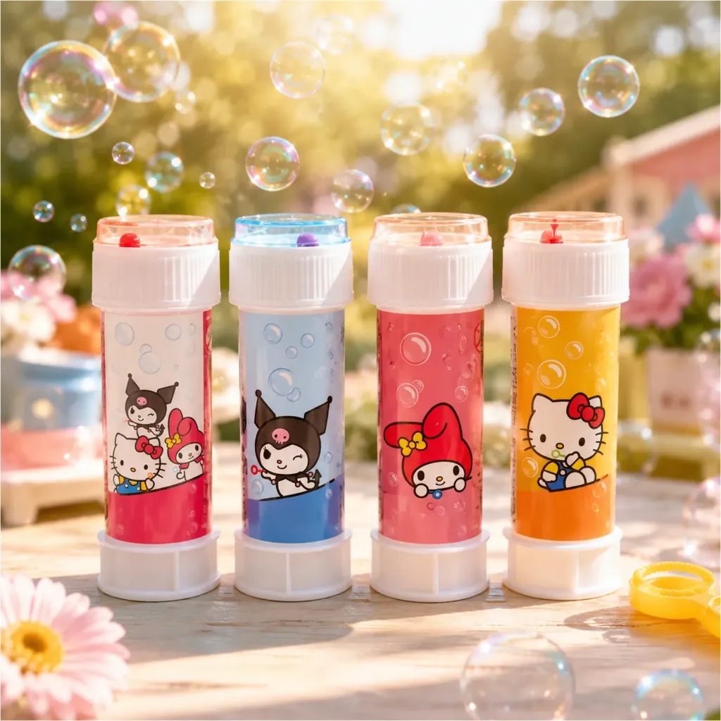 [18445] Hello Kitty Seifenblasen 4er Set 60 ml mit 4 Motiven