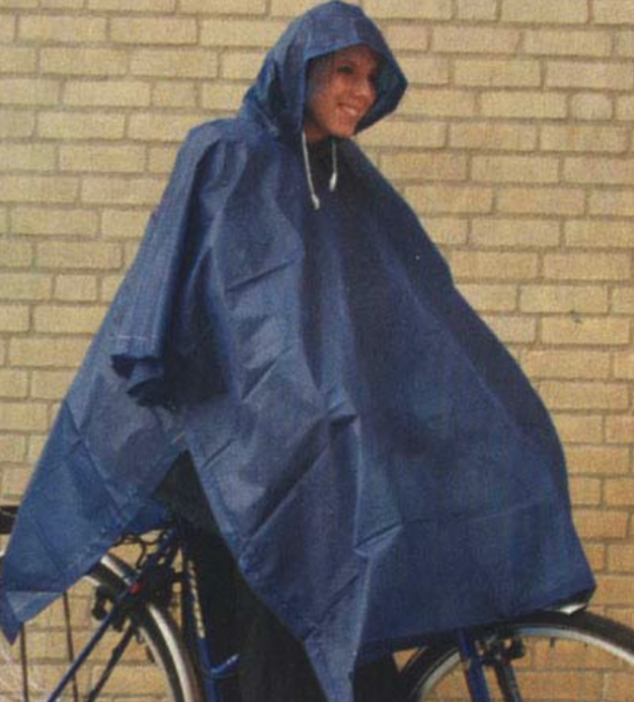 [1043] Regenponcho Unisex mit Kapuze blau Regencape Regenjacke Universalgröße