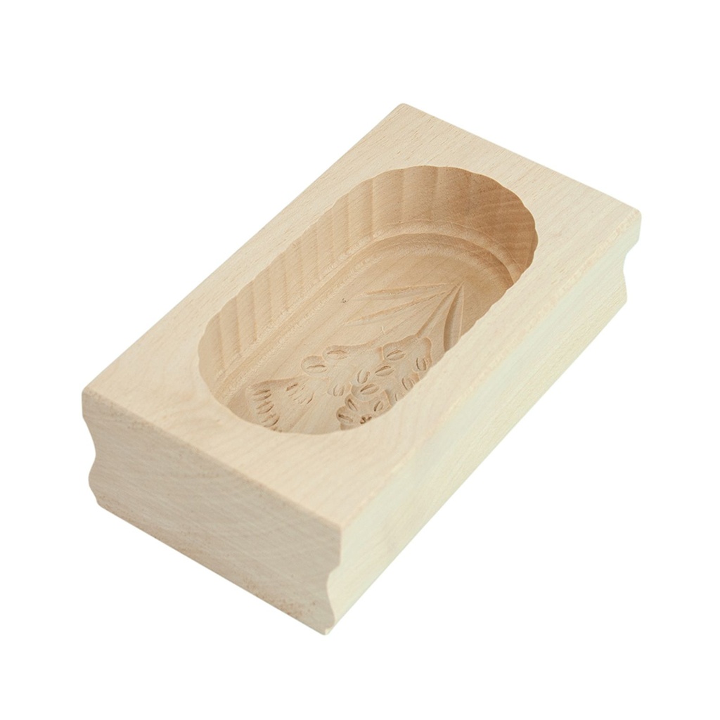 [1717] Butterform eckig mit Enzian aus Ahorn Holz Buttermodel