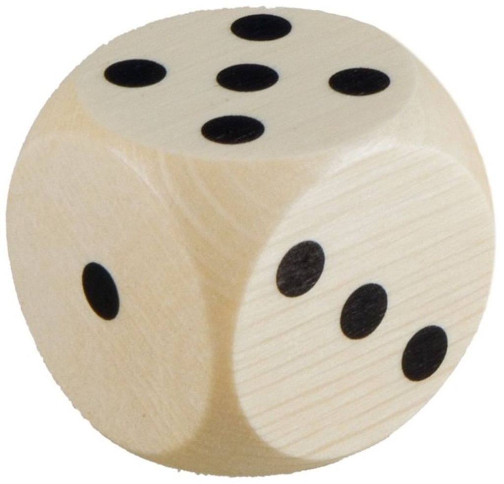 [2169] Holzwürfel Augenzahl Spielewürfel Würfel 40 mm Holz