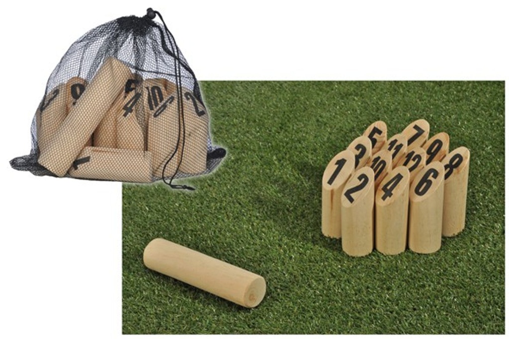 [2746] Finn-Kubb Spiel Nordisches Wurfspiel Gartenspiel Outdoor Holz
