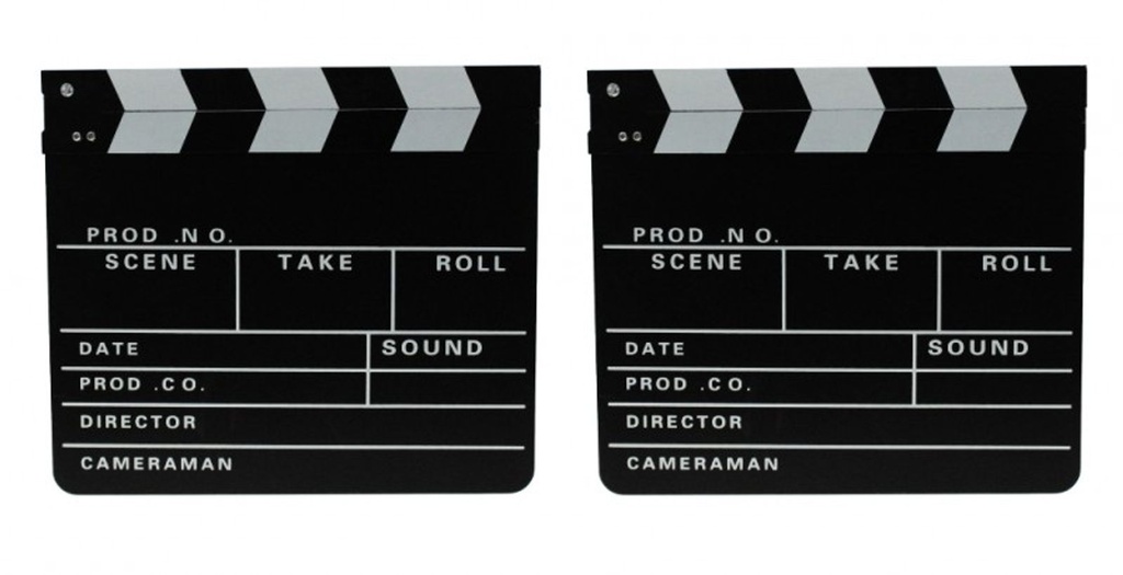 [3663] 2x Filmklappe Regieklappe Regie Film Hollywood Klappe 30x26cm