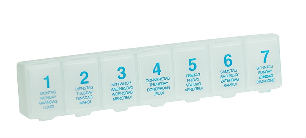 [7928] Pillenbox Pillendose Tablettendose Box Dose 7 Tage transparent