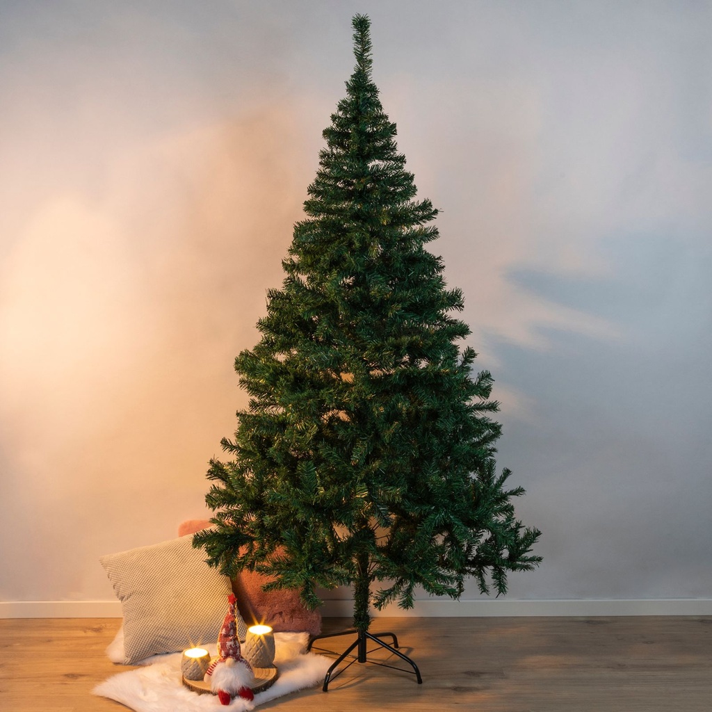 [8123] Künstlicher Weihnachtsbaum 210 cm grün mit Metallständer 1000 Zweigen