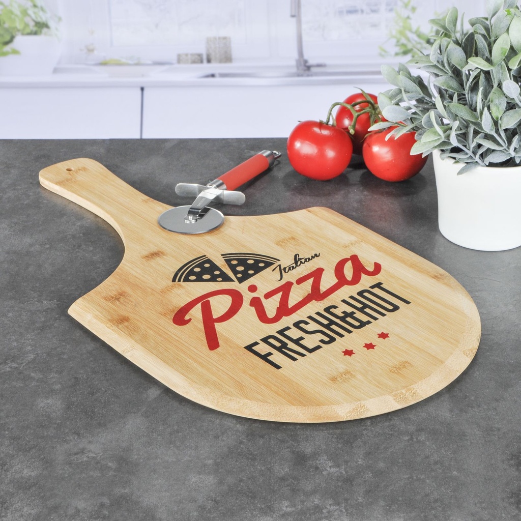 [8720] Pizzabrett aus Bambus