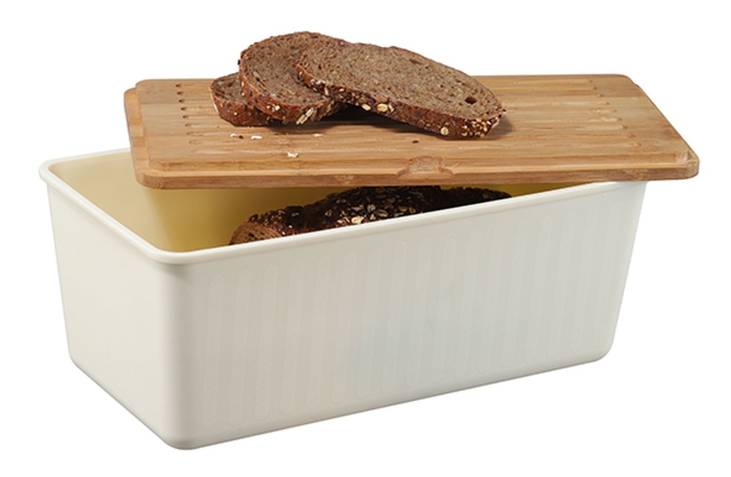 [9672] Brotkasten mit Deckel & Schneidebrett Holz