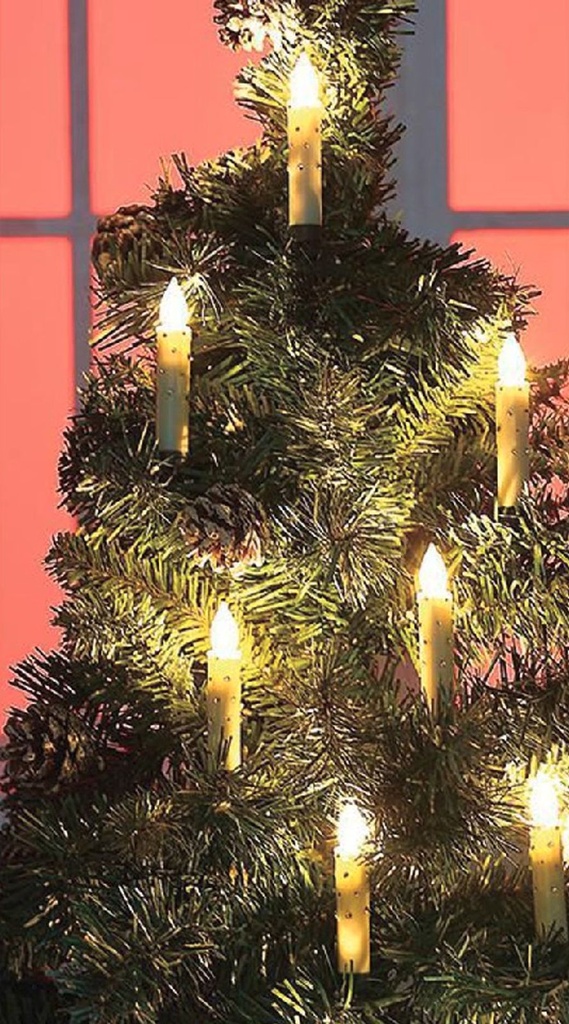 [13024] 10er LED Weihnachtsbaumkerzen Beleuchtung