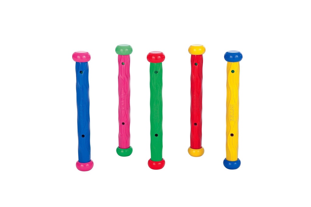 [14777] INTEX Tauchstäbe mit Gewicht Tauchringe für Kinder Tauchsticks 5 bunte Stäbe