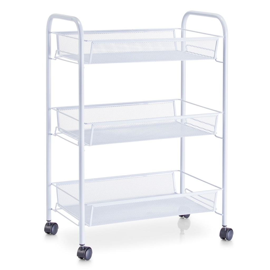 [15091] Zeller 3-Etagen Rollwagen Badwagen Allzweckwagen Metall ca. 43,5 x 26 x 62,5 cm