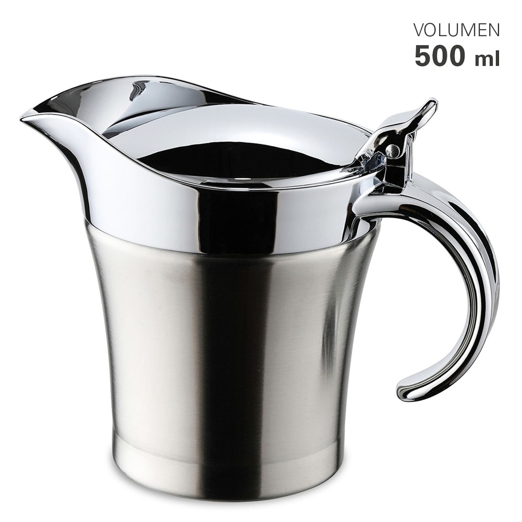 [15528] Edelstahl Thermo Sauciere 500ml mit Klappdeckel