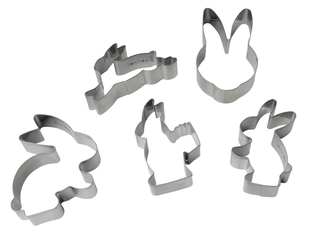 [15541] Zenker 5-tlg. Ausstecher Set Osterhase Ausstechform Keksausstecher