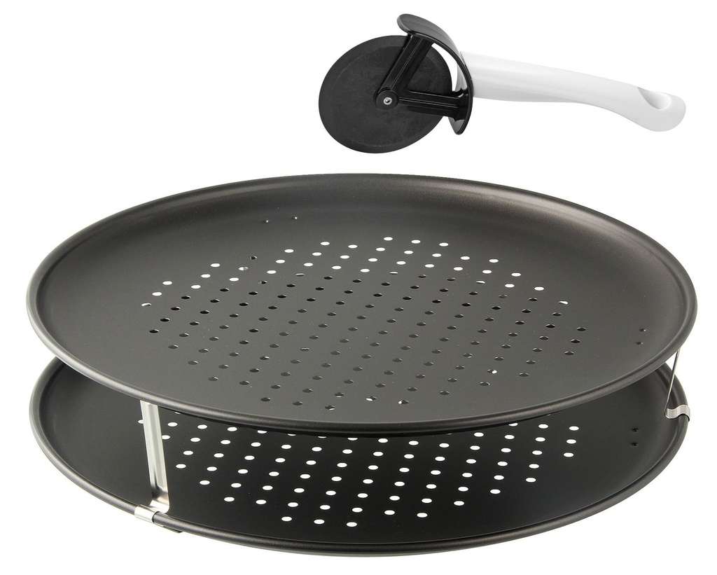 [15543] Zenker Pizza Stahlblech Set 6-tlg. Antihaft