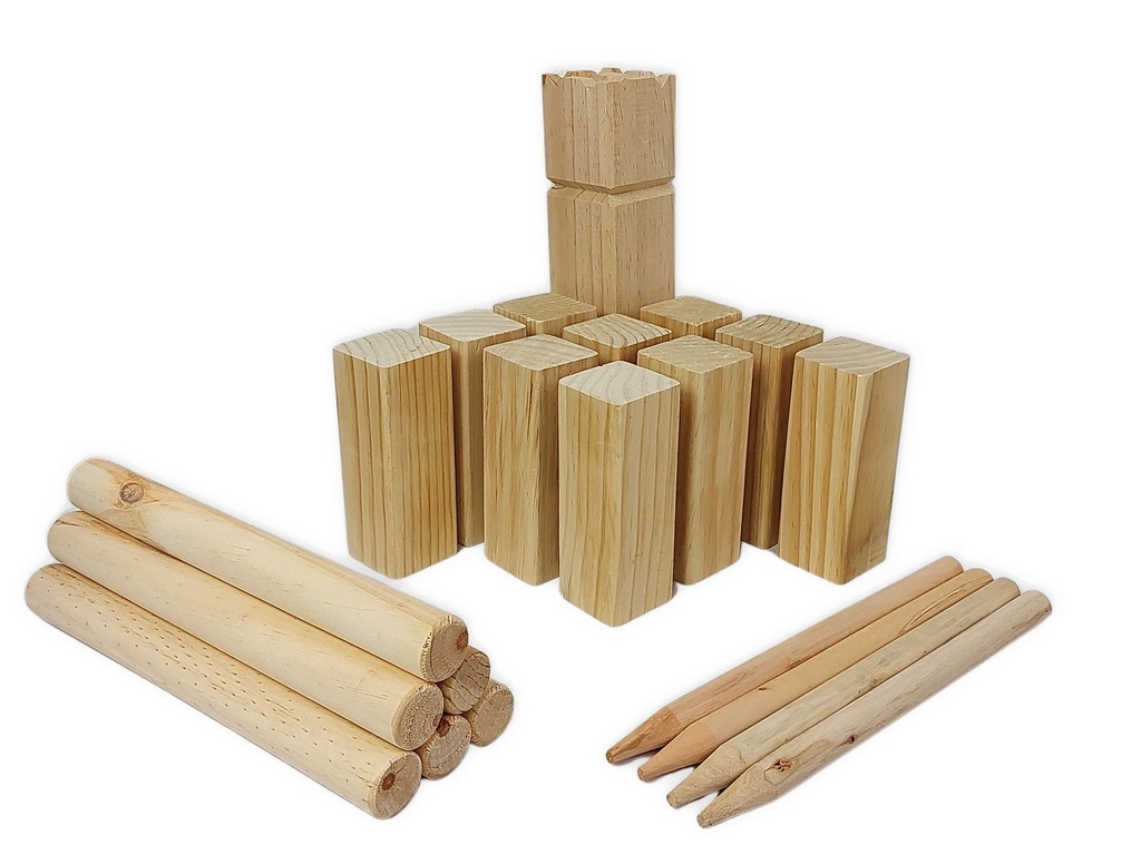 [15835] Kubb Spiel Holzwurfspiel bis zu 6 Spieler