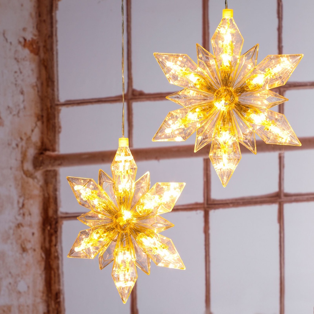 [16167] 2er Set LED Weihnachtssterne Weihnachtsdekoration Christmas Stars