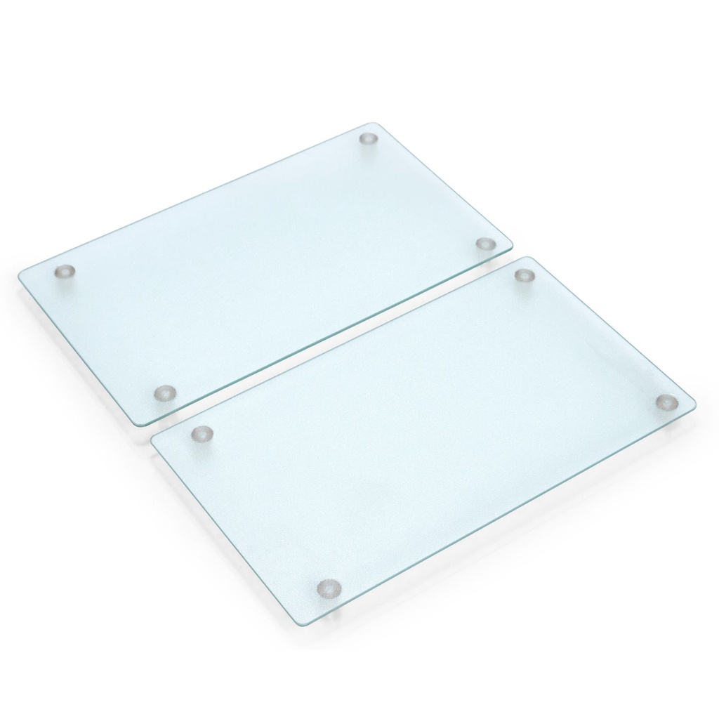 [17018] Zeller 2-tlg. Glasschneideplatten Set 4-Plattenkochfeld