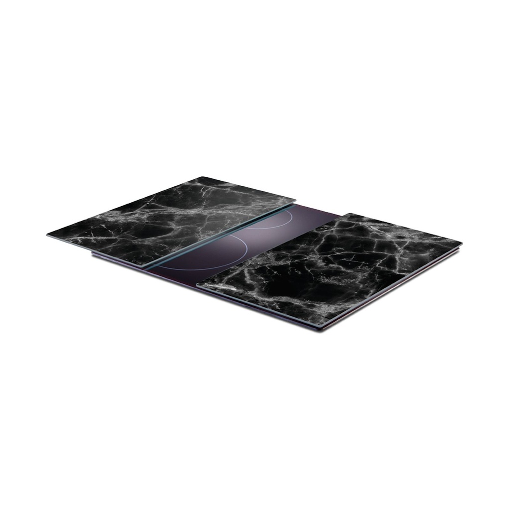 [17030] Zeller 2er Set Herdabdeckplatten "Marmor" Herdabdeckung aus Glas