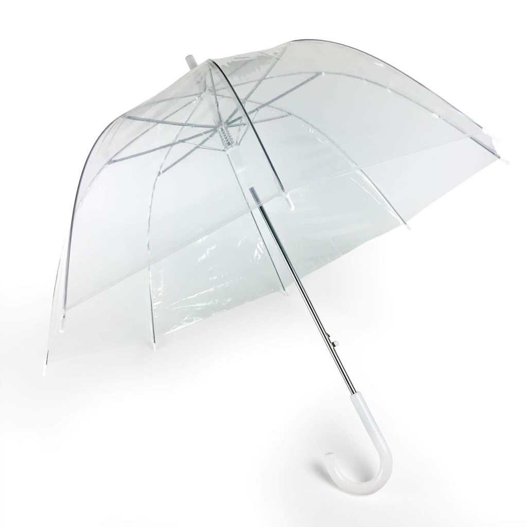 [17207] Transparenter Stockschirm mit Automatik, stabiler Regenschirm 83 cm