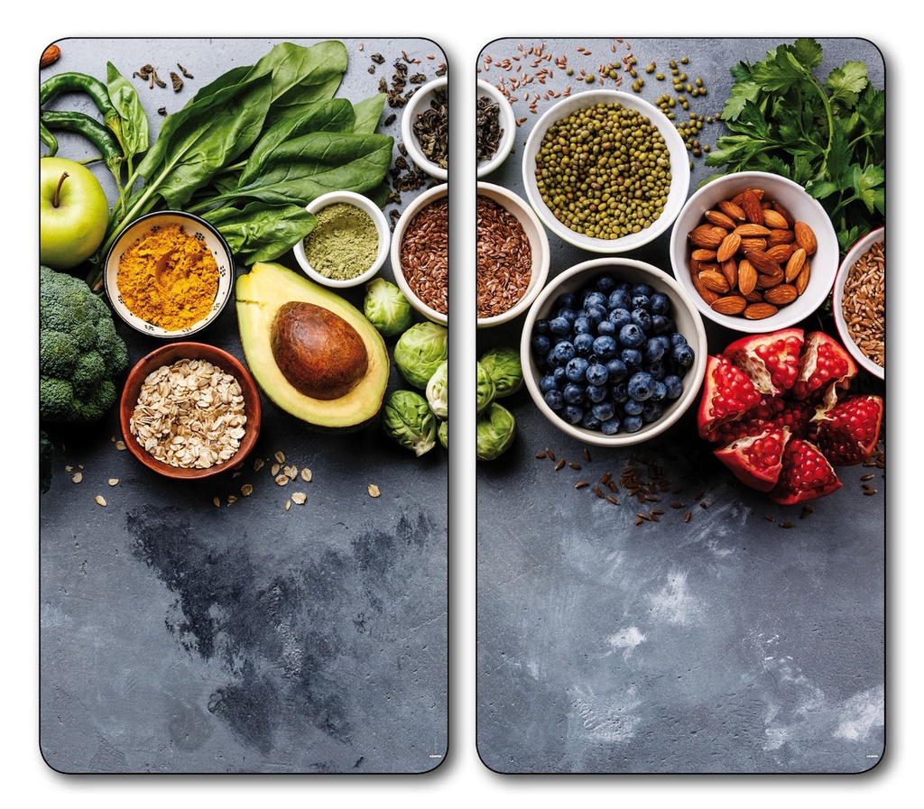 [17253] Multi-Glasschneideplatte 2er Pack,Glas: Healthy Kitchen