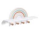 Zeller Kinder Wandgarderobe Rainbow mit 4 Haken und Ablage MDF Kiefer