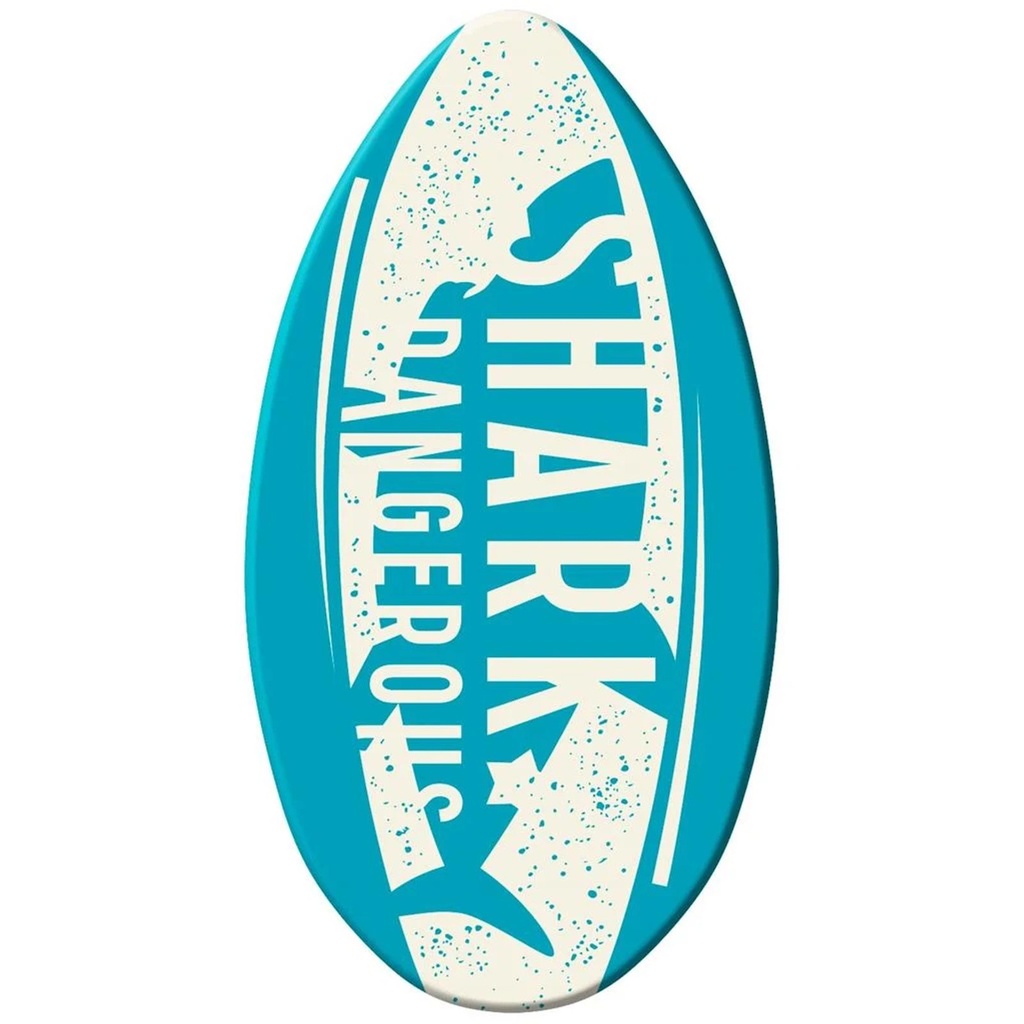 [18006] Skimboard Shark 94 cm Holz Surfbrett für Wassersport Blau