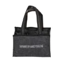 Flaschentasche Grau Filz 6 Fächer Männerhandtasche Tragetasche