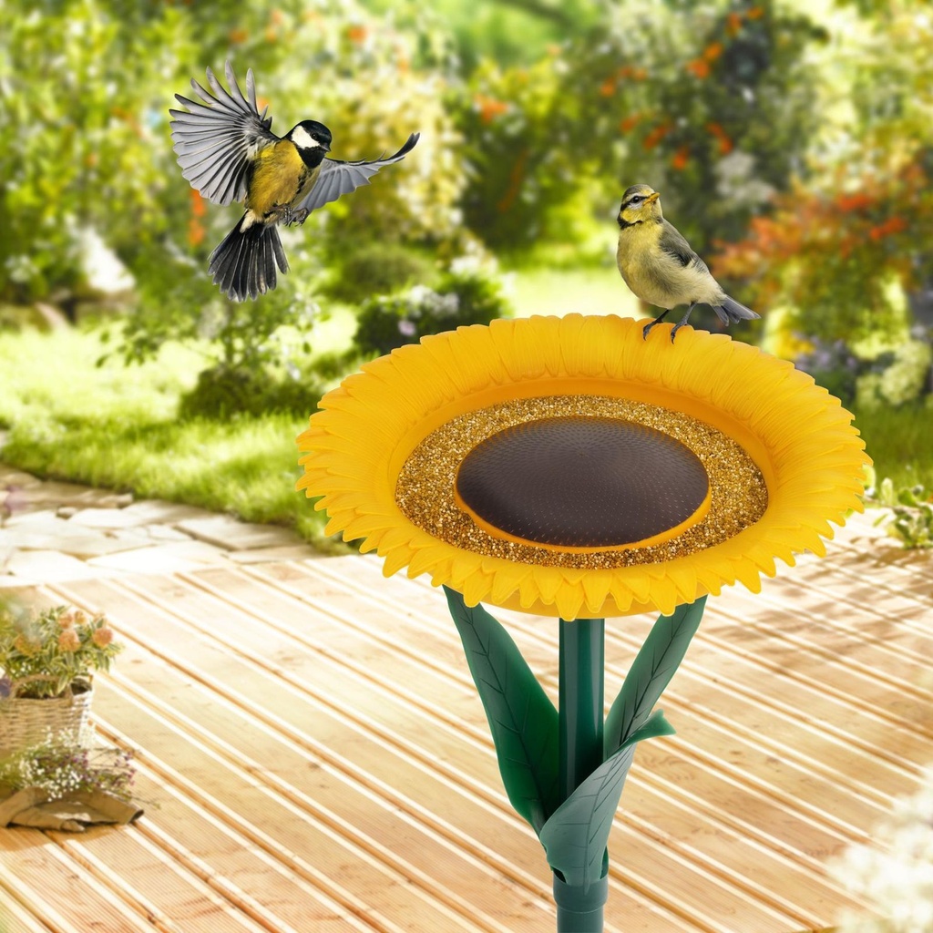 [18105] Vogelfutterstation Sonnenblume mit Ständer für Garten & Balkon