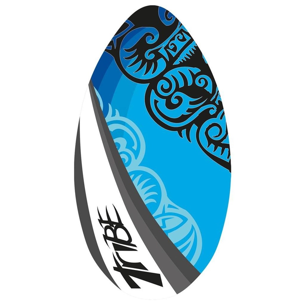 [18121] Skimboard Tribe aus Holz in Blau-Schwarz-Weiß, ca. 94 x 50 cm