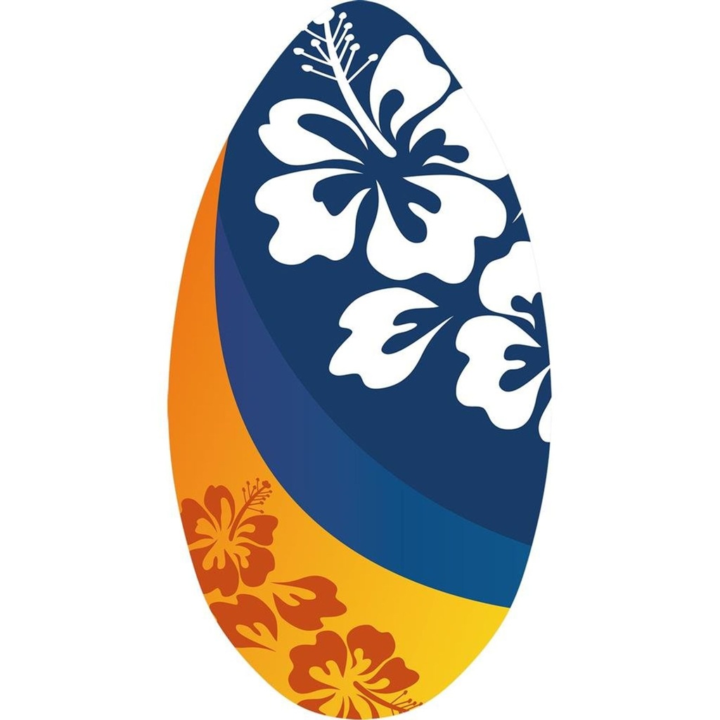 [18123] Skimboard aus Holz für Kinder & Erwachsene – Blumen-Design 94 cm