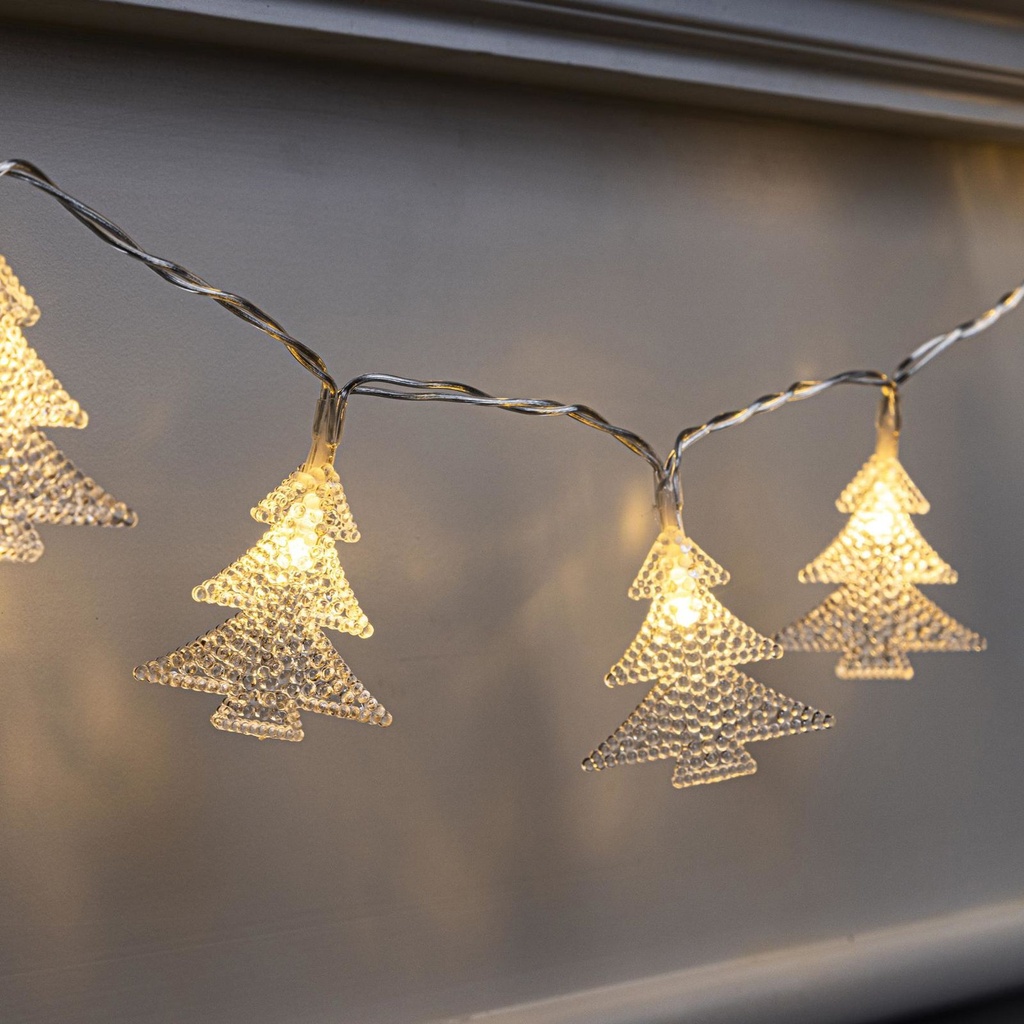 [18289] LED Lichterkette Tannenbaum mit 10 warmweißen LEDs Länge 90cm Innen