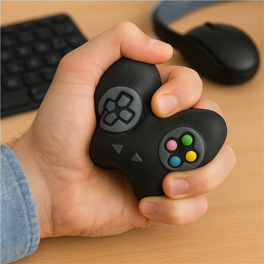 [18307] Antistress Ball Controller schwarz aus Kunststoff 11,5 cm